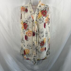 Dorothy Perkins Sleeveless Tie-Neck Blouse Women's UK 10 Floral Boho Cottagecore